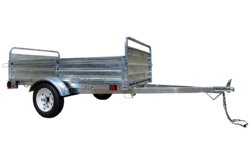 K2 5x7 Galvanized Utility Trailer Sides Folded Up
